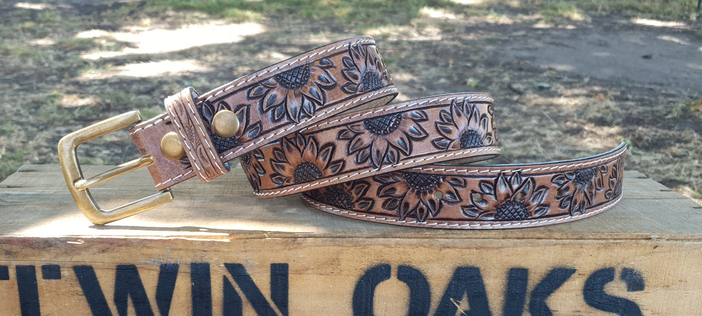 Belt - Sunflower Tooled
