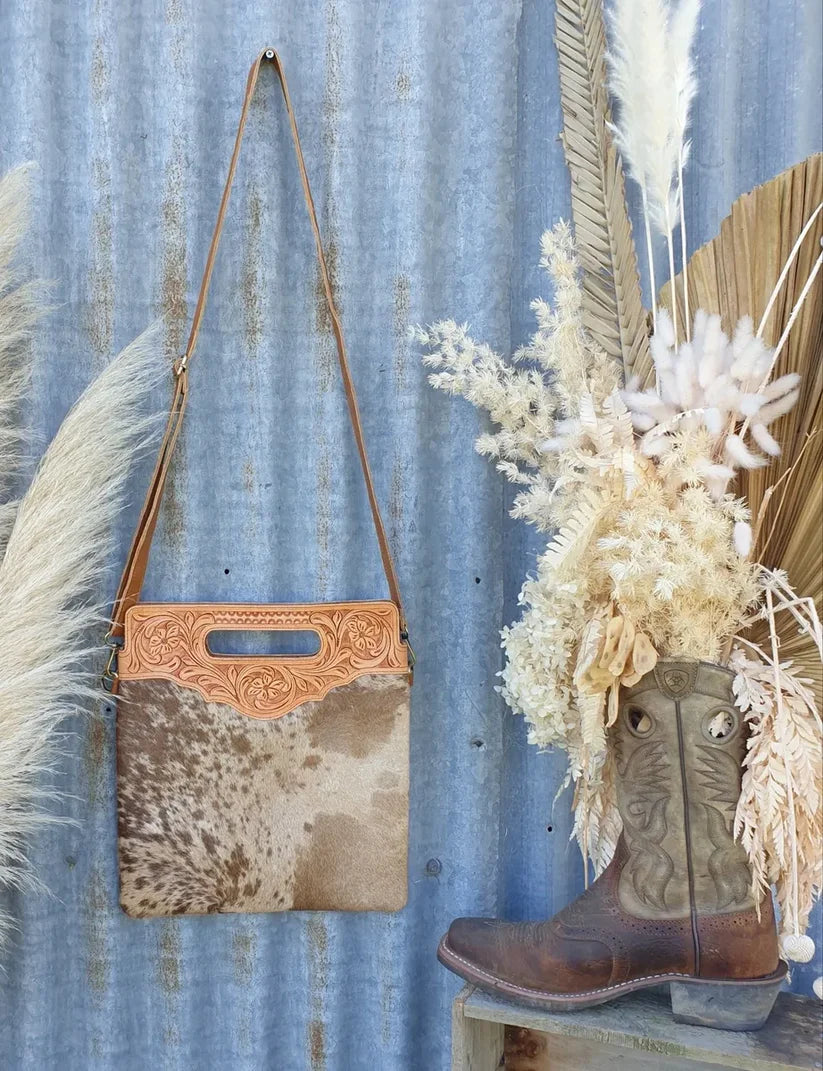 Tooled Top Shoulder Bag