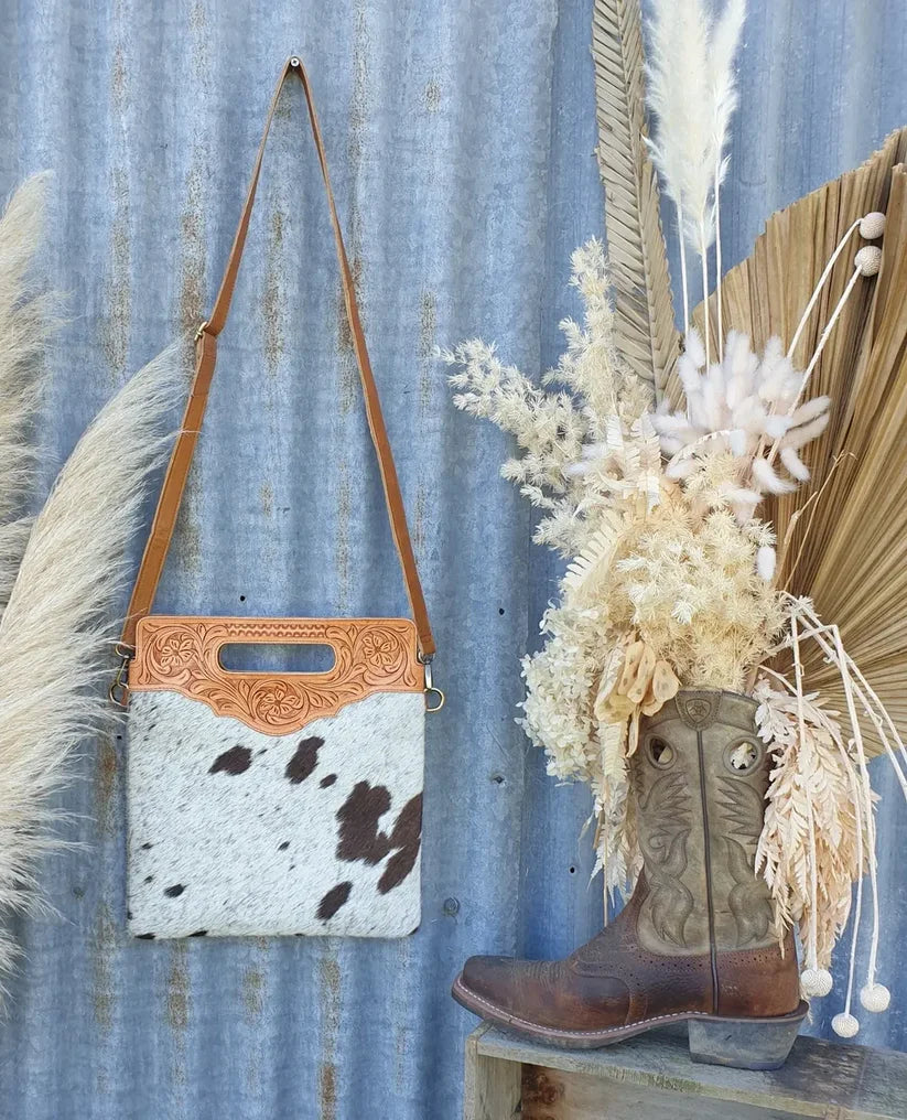 Tooled Top Shoulder Bag