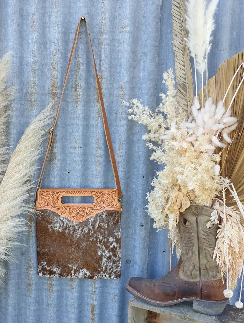 Tooled Top Shoulder Bag