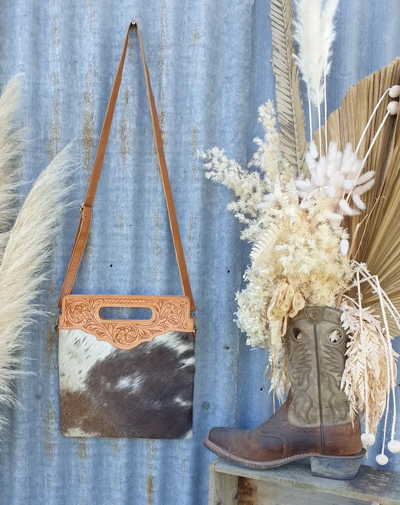 Tooled Top Shoulder Bag