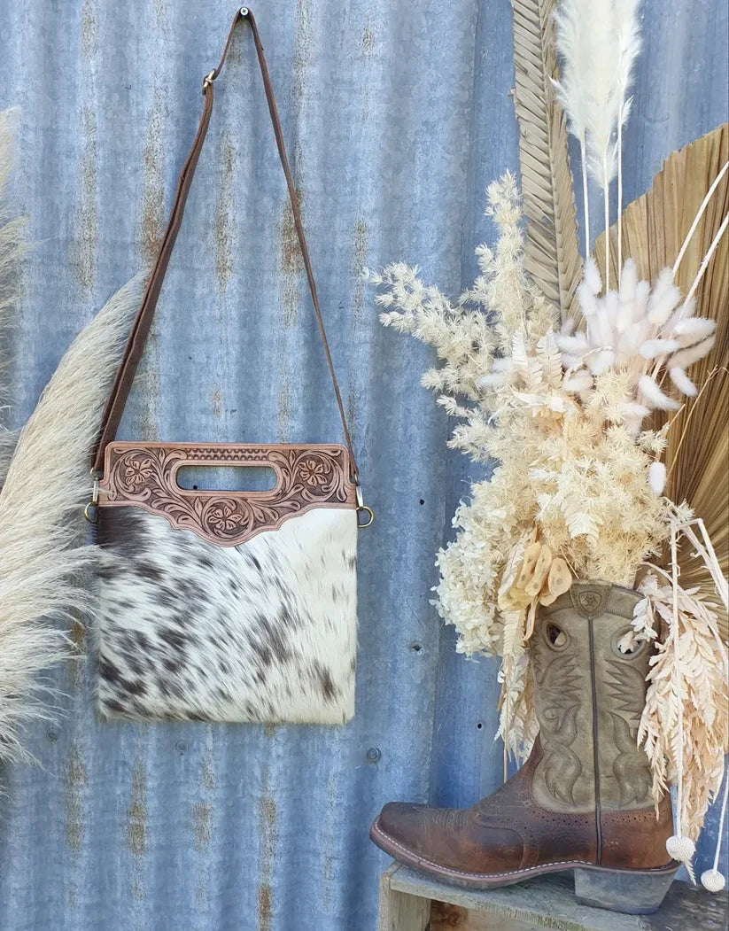 Tooled Top Shoulder Bag