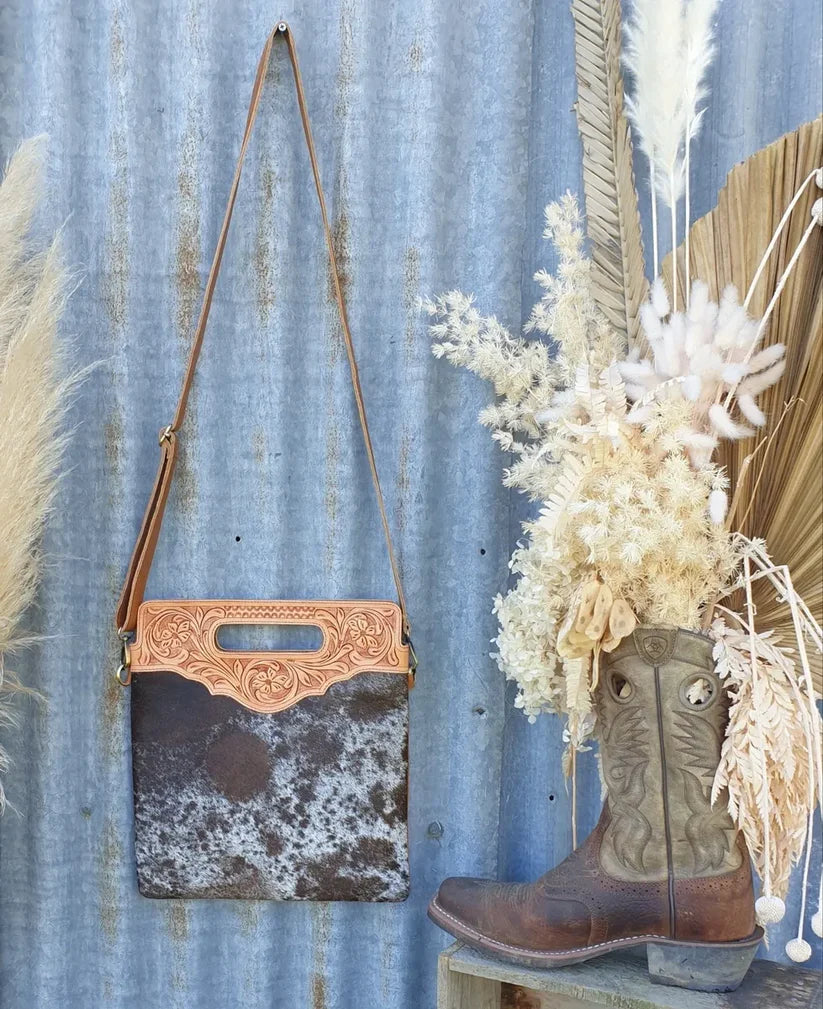 Tooled Top Shoulder Bag