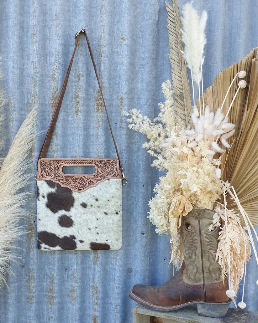 Tooled Top Shoulder Bag
