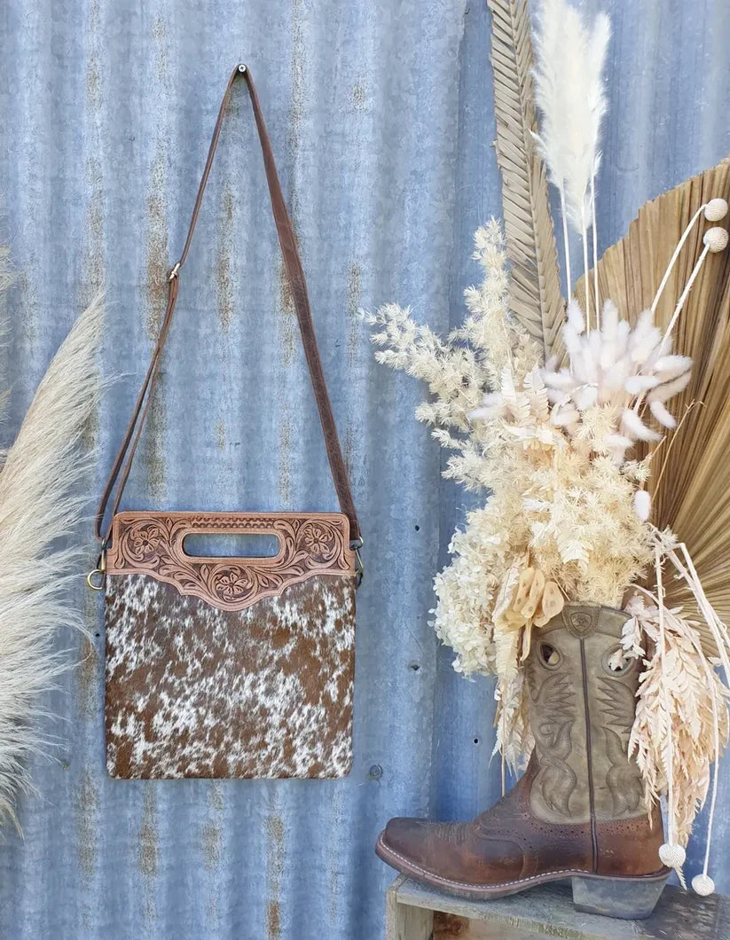 Tooled Top Shoulder Bag