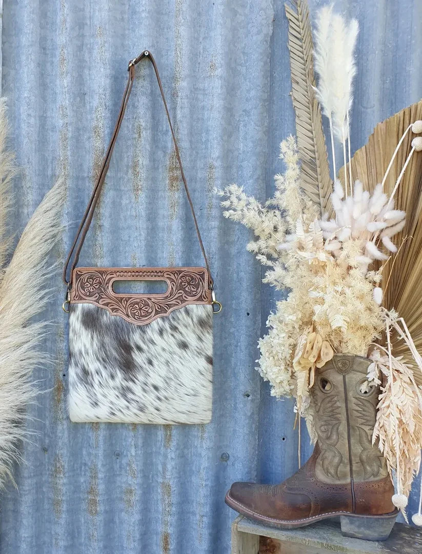 Tooled Top Shoulder Bag