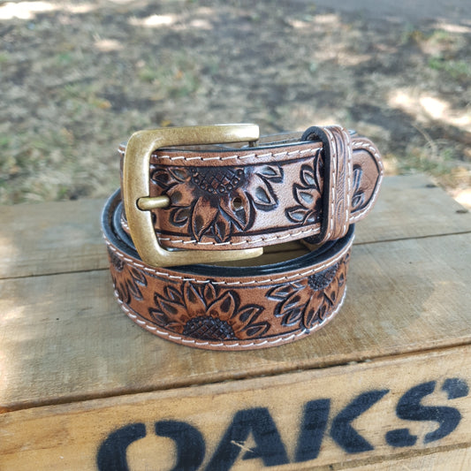 Belt - Sunflower Tooled