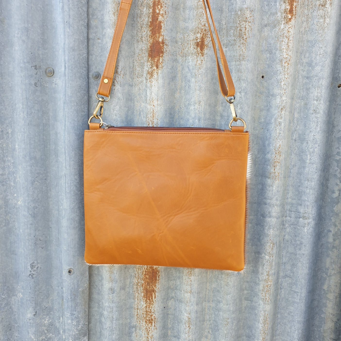 Satchel Bag with Wristlet - Tan
