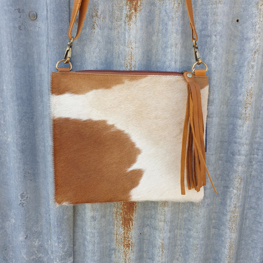 Satchel Bag with Wristlet - Tan