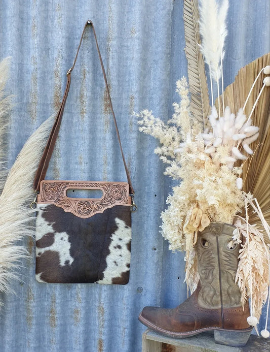 Tooled Top Shoulder Bag