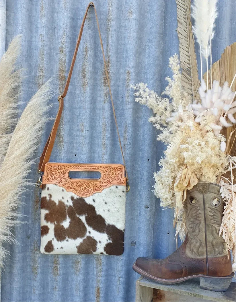 Tooled Top Shoulder Bag